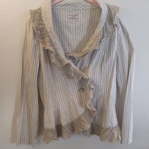 Ivan Grundahl Stripped Creme Ruffle Y2K Romantic Cotton Wool Metallic 12